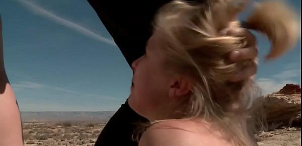  Busty blondes hogied in a desert